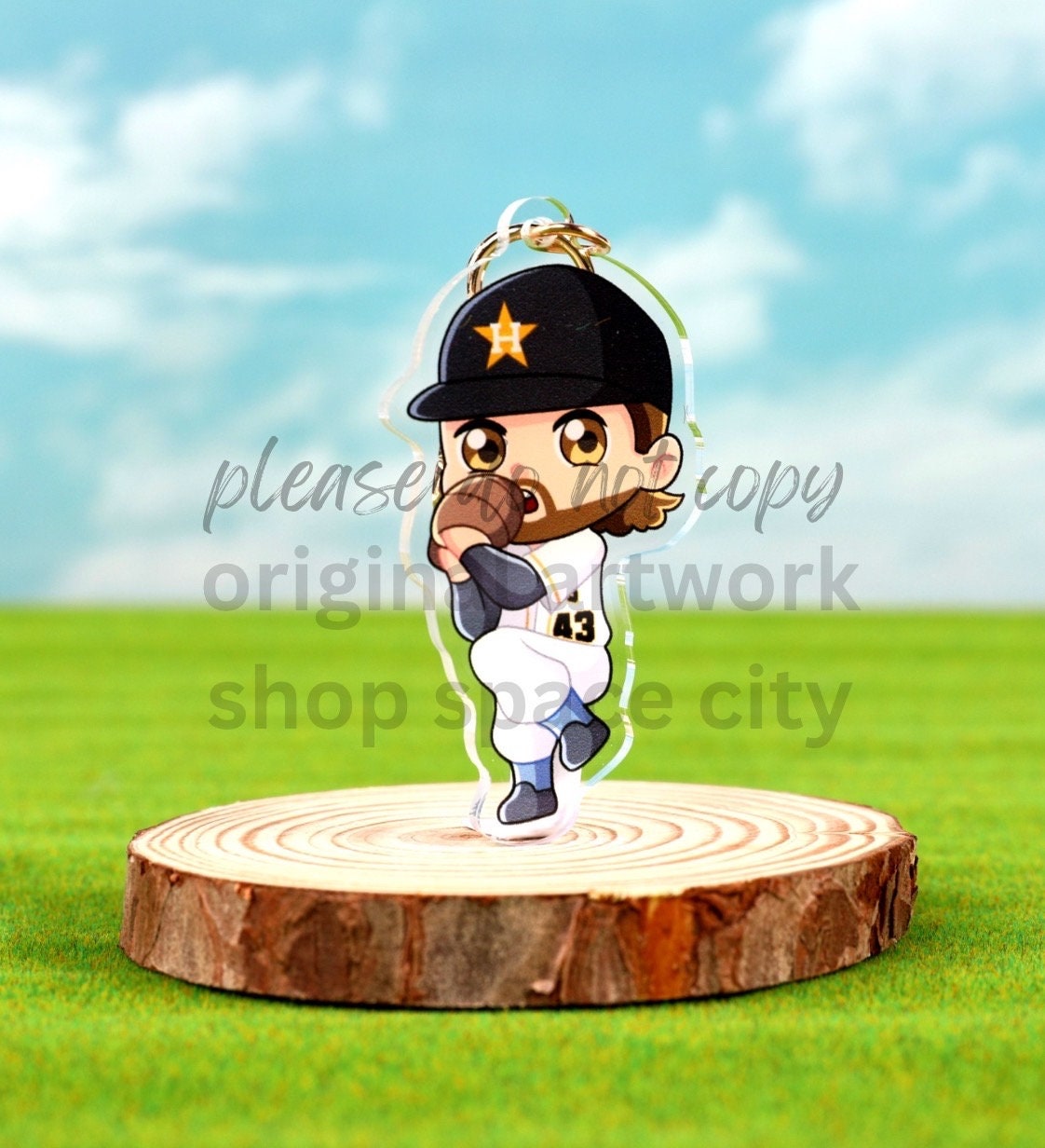 Houston Astros Lance McCullers Jr. LMJ Acrylic Keychain / 2.5 in Single Sided Charm Gold Hardware / Kawaii Cute Lover Gift / Baseball