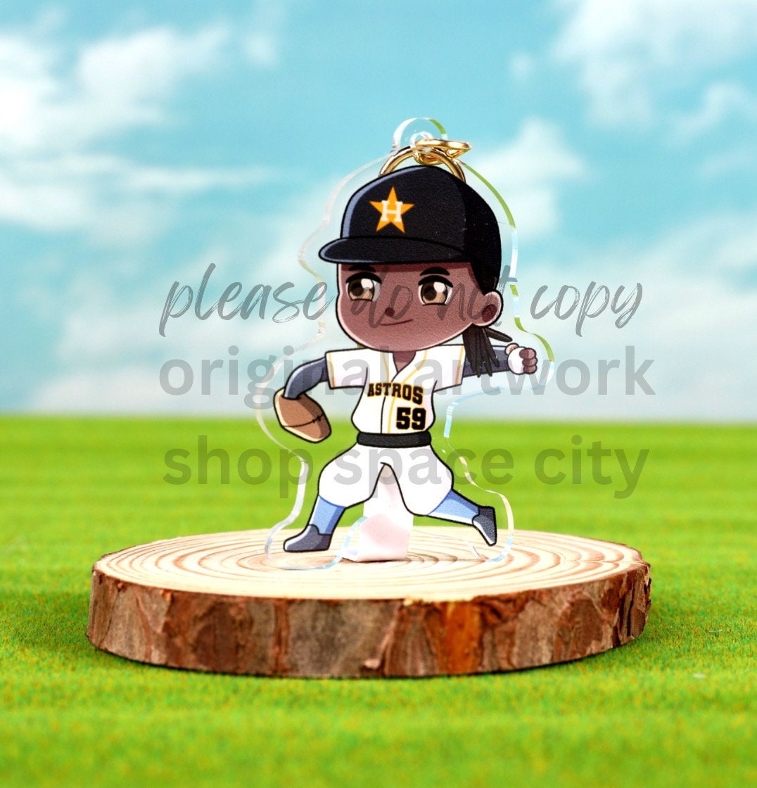 Houston Astros FRAM-CHISE Framber Valdez Acrylic Keychain / 2.5 in Single Sided Charm Gold Hardware / Kawaii Cute Lover Gift / Baseball